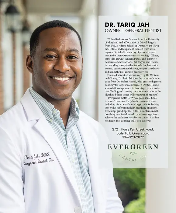 A picture of Dr. Tariq smiling with text aside.